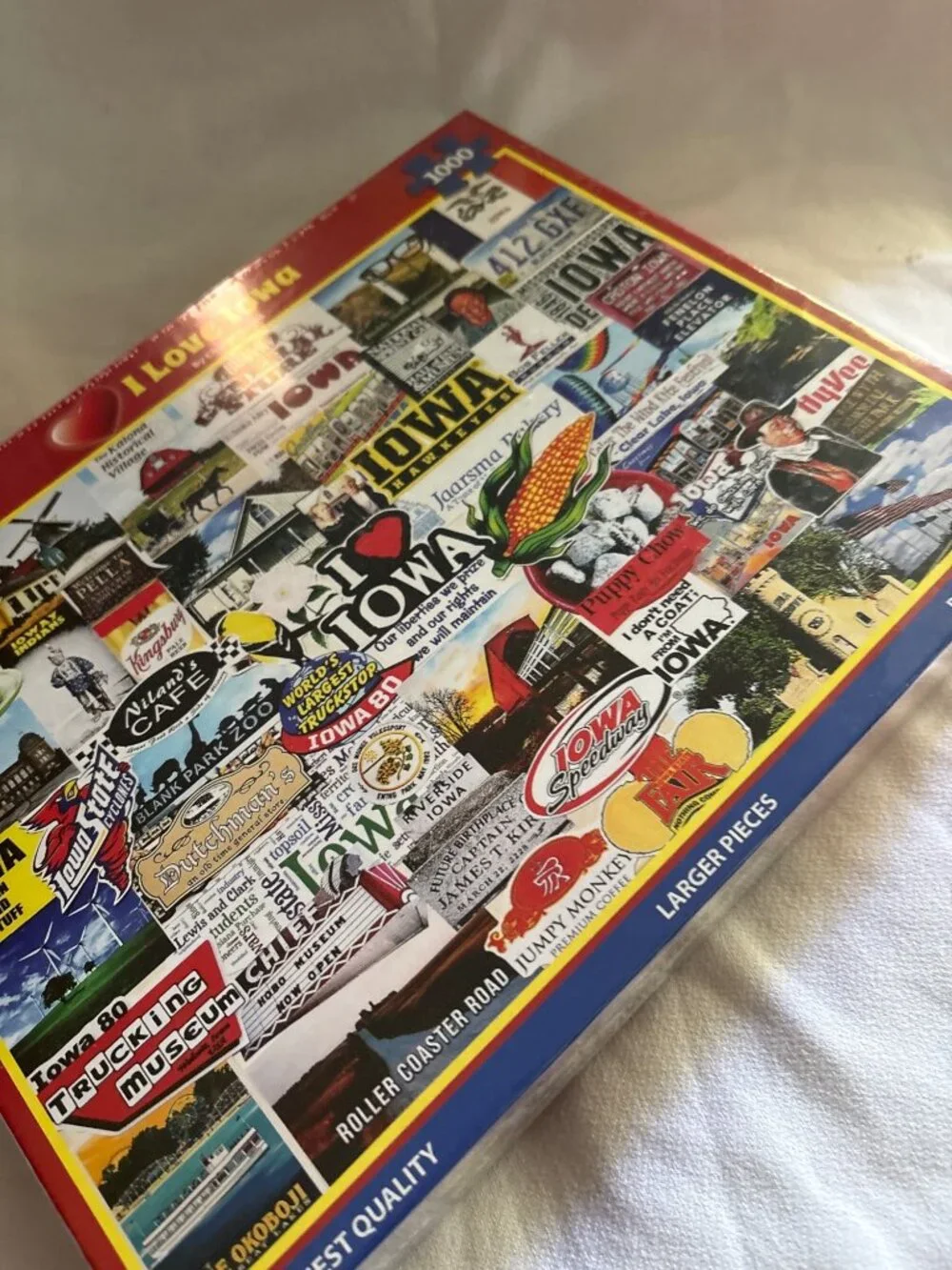 I Love Iowa 1000-Piece Jigsaw Puzzle White Mountain Large Pieces Bonus Poster